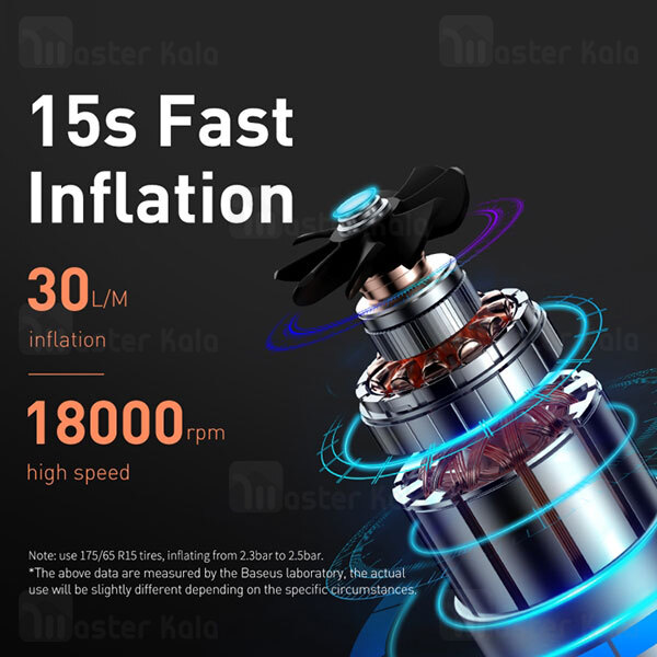 کمپرسور باد بیسوس Baseus Super Mini Inflator Pump CRCQ000001 دارای چراغ LED